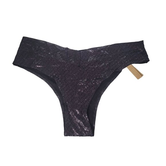 SKIMS Metallic Black Sheer Cheeky Panties Womens Sz 3x Logo Stretch Curvy Sexy - Picture 1 of 8